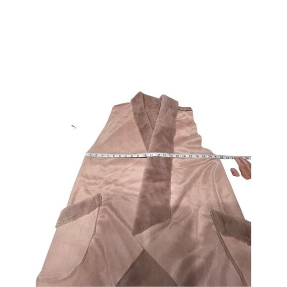 Love Of Fashion Faux Fur/Faux Suede Open Vest One Size Beige NWT - Picture 6 of 7